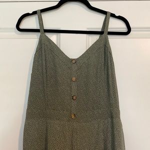 Abercrombie green and white poka dot romper